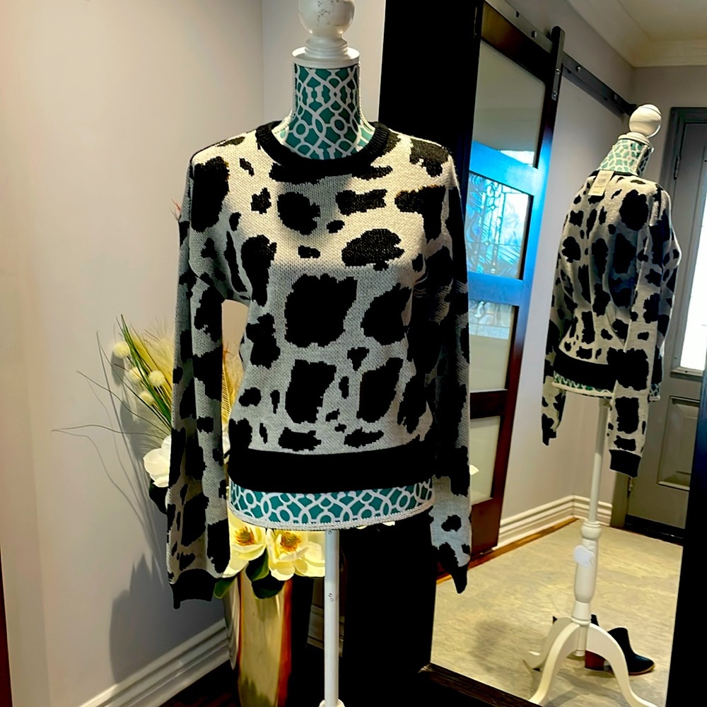 NWT Brixton One Way Black, Brown and white sweater M